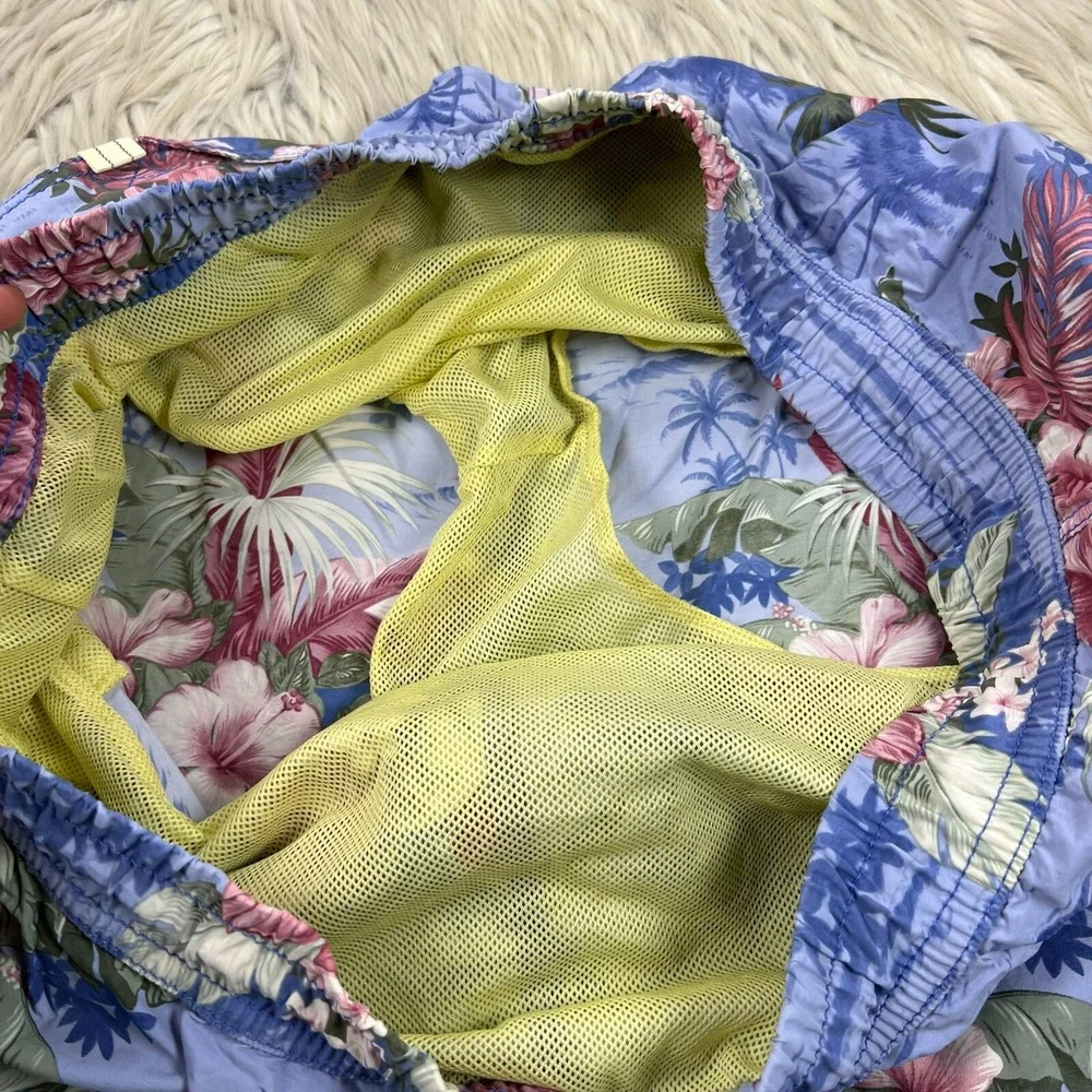 Tommy‎ Bahama Men's XL Purple Tropical Floral Swim Trunks Shorts Mesh Liner